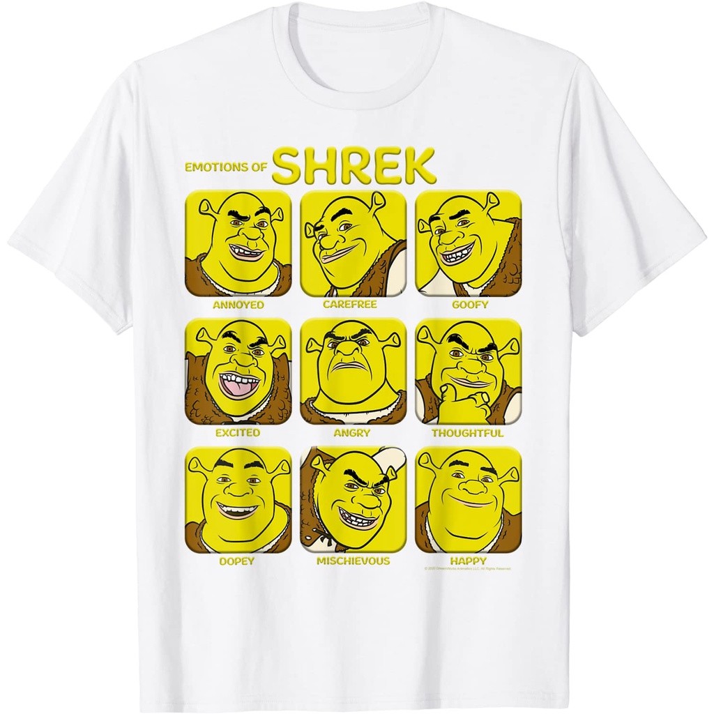 Shrek Emotions Of Shrek Box Up T-Shirt - เสื้อยืด - เสื้อยืด - เสื้อยืดผู้ใหญ่ - เสื้อยืดผู้ชาย - เส