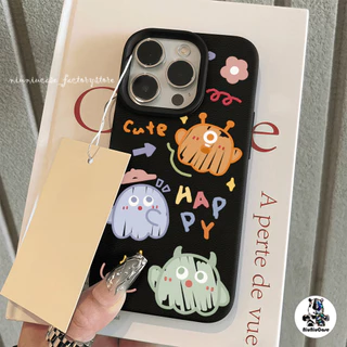 เข้ากันได้สำหรับ เคสไอโฟน11 เคส iphone 16 ProMax 8 7Plus X XS XR 12 13 14 15 Pro Max เนื้อหนัง TPU Case แบบด้าน น่ารักM