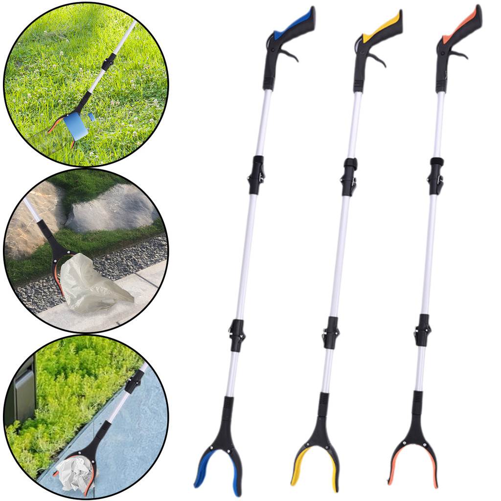 Grabber แบบพับได้ 360° คลิปหมุน Hand Litter Reachers Pickers, สามส่วนขยายแบบพกพา Gripper Extender Pick Up เครื่องมือ