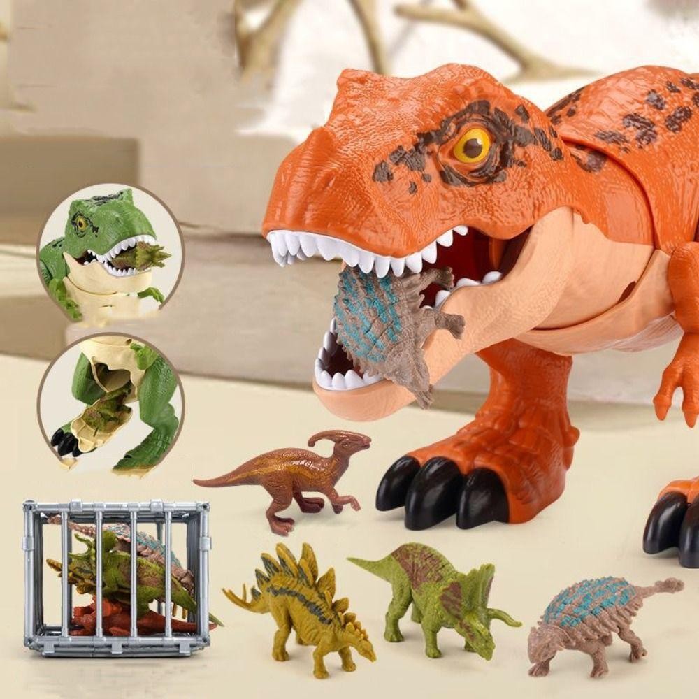 BARR1YRB ของเล่นไดโนเสาร์กลืนขนาดใหญ่, หางกระดิกพลาสติก Jurassic Boy สัตว์รุ่น, Tyrannosaurus Rex จําลองข้อต่อ Movable ไดโนเสาร์ Action Figure ของเล่นเด็กอนุบาล - รูปที่ 6