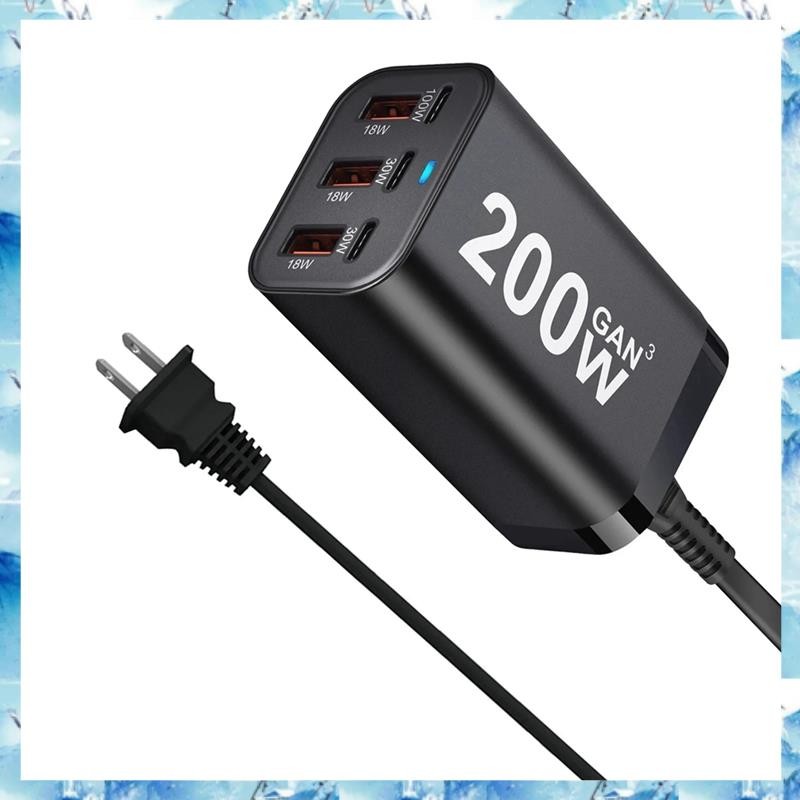 [ ] รูปแบบใหม่ 200W GaN Desktop 3C3A Charger -Border Dedicated GaN เครื่องชาร์จโทรศัพท์มือถือ GaN Ch
