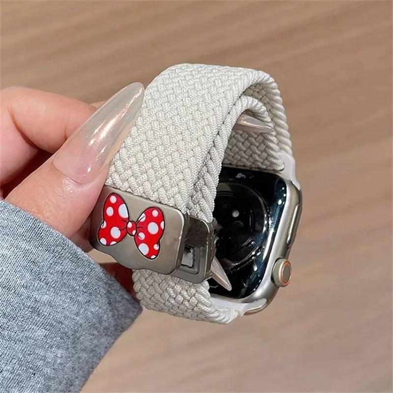 การ์ตูนน่ารัก Bowknot สายแม่เหล็กสําหรับ Apple Watch Band 41 มม.40 มม.42 มม.46 มม.45 มม.44 41 42 Ultra2 49 มม.Correa สําหรับ Iwatch Series 10 9 8 SE 7 6