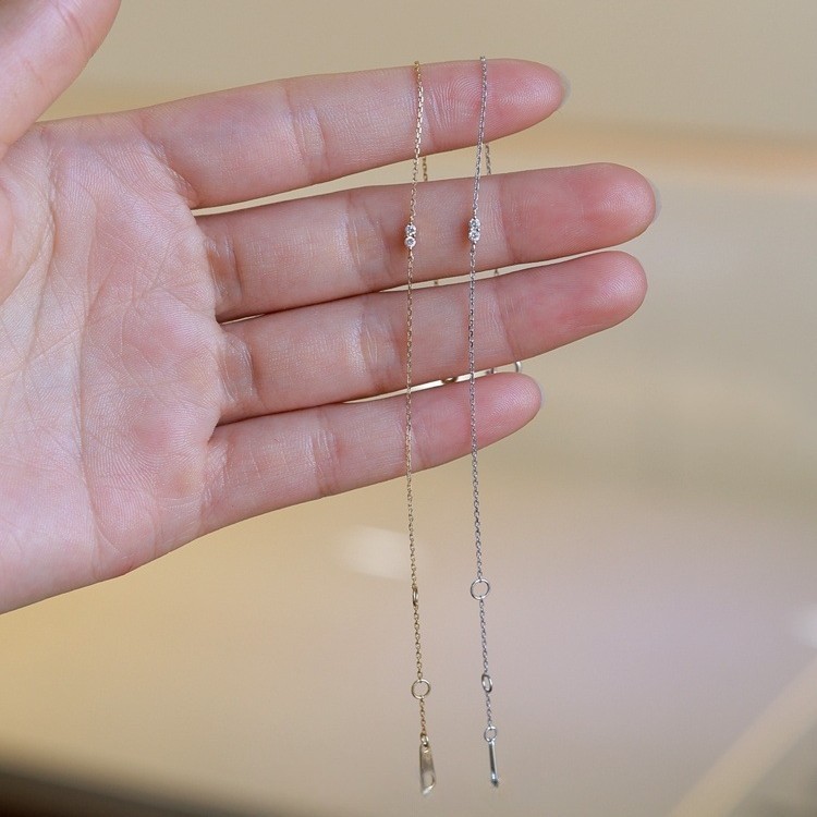 92.5% สร้อยข้อมือ Zircon ขนาดเล็กเงินสเตอร์ลิง, สร้อยข้อมือสุภาพสตรีขนาดเล็กเรียบง่าย