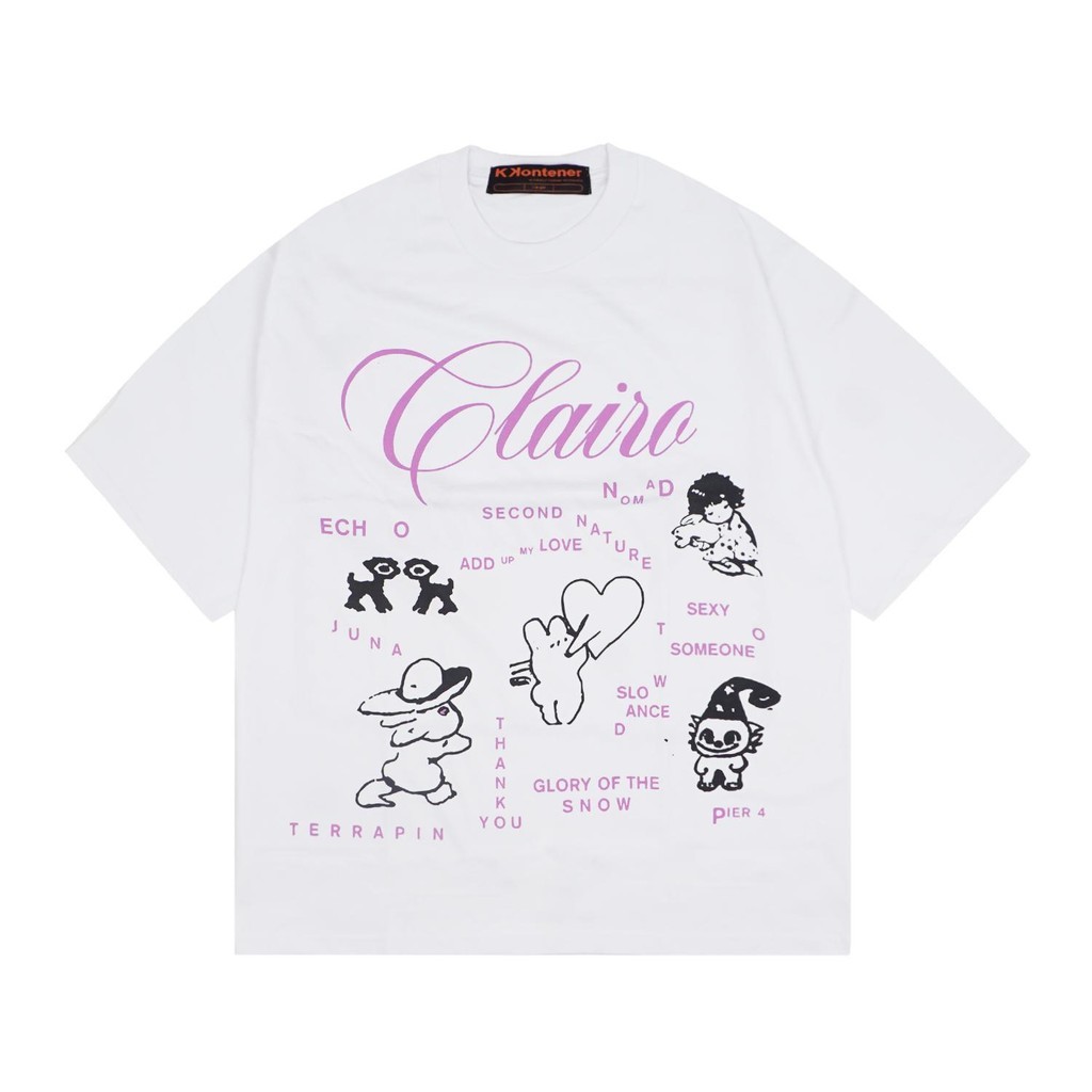 CLAIRO "CHARM" เสื้อยืด OVERSIZE สีขาว