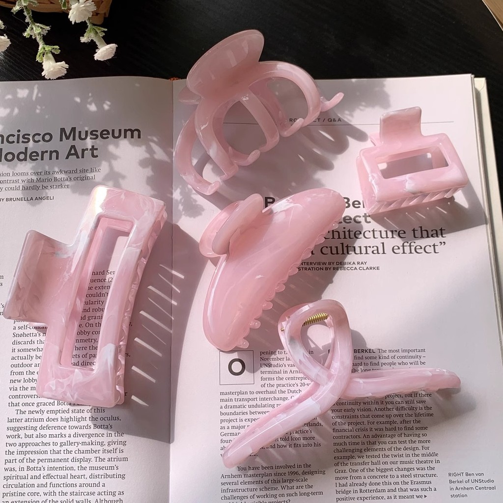 Pink Series~Sweet Girl Grab Clip Shark Clip เครื่องประดับผม
