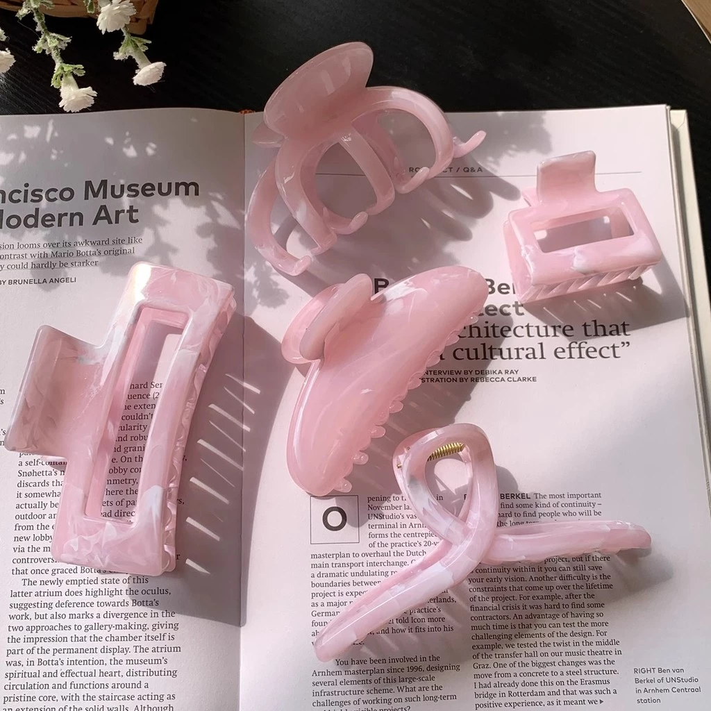 Pink Series~Sweet Girl Grab Clip Shark Clip เครื่องประดับผม