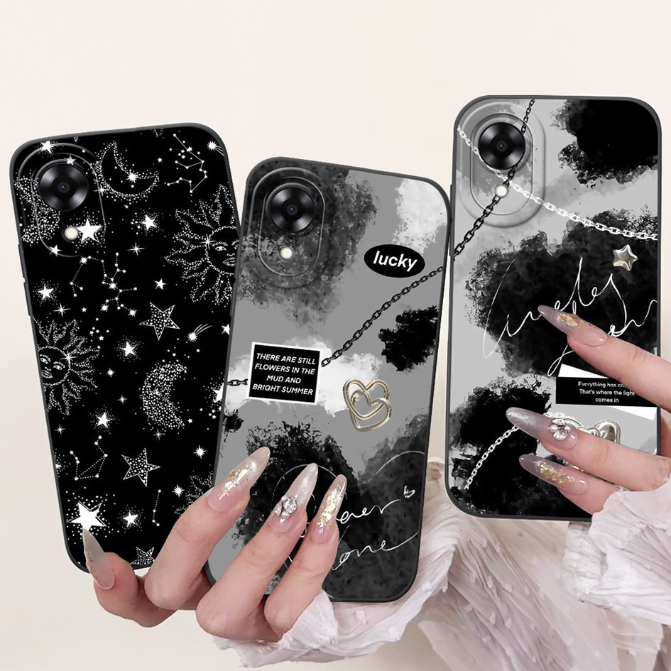 สําหรับ OPPO A17k CPH2471 ปลอกแฟชั่น Space Matel ซิลิโคนนุ่มกันกระแทก TPU ฝาครอบโทรศัพท์สําหรับ OPPO A17 CPH2477 17 A 17K กรณี