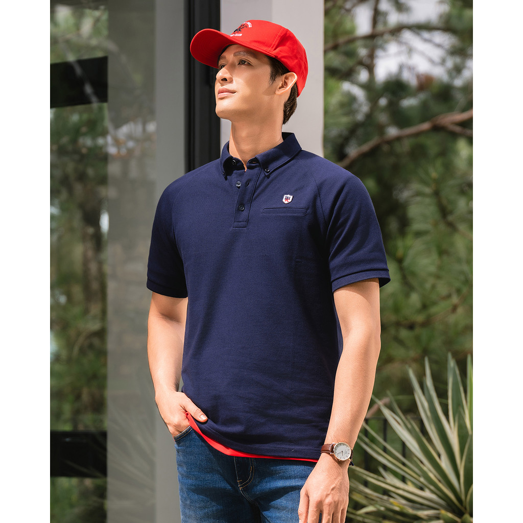 BEVERLY HILLS POLO CLUB - เสื้อโปโลผู้ชายคอปกแขนสั้นแฟชั่น PMSSS24TL014-NV