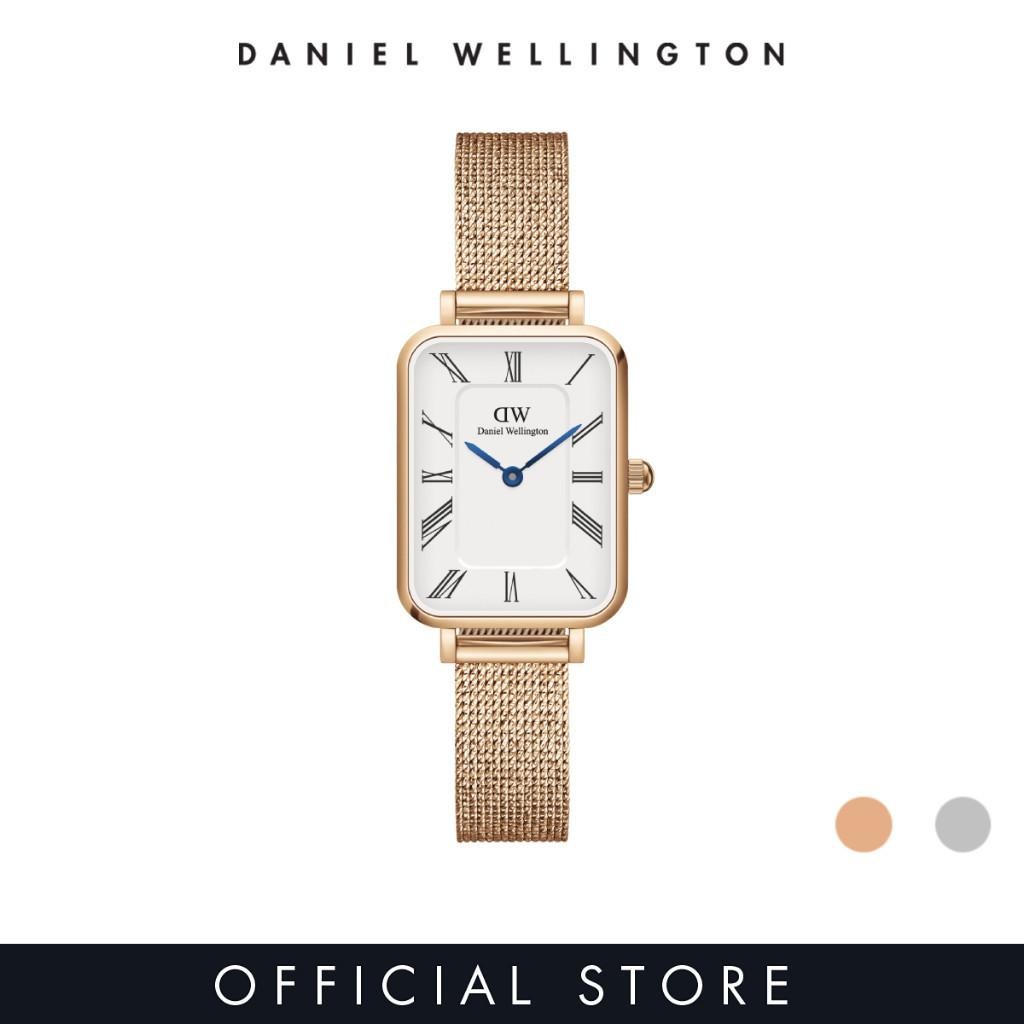 Daniel Wellington Quadro Roman numerals 20x26mm White Dial Rose gold / Silver นาฬิกาข้อมือ