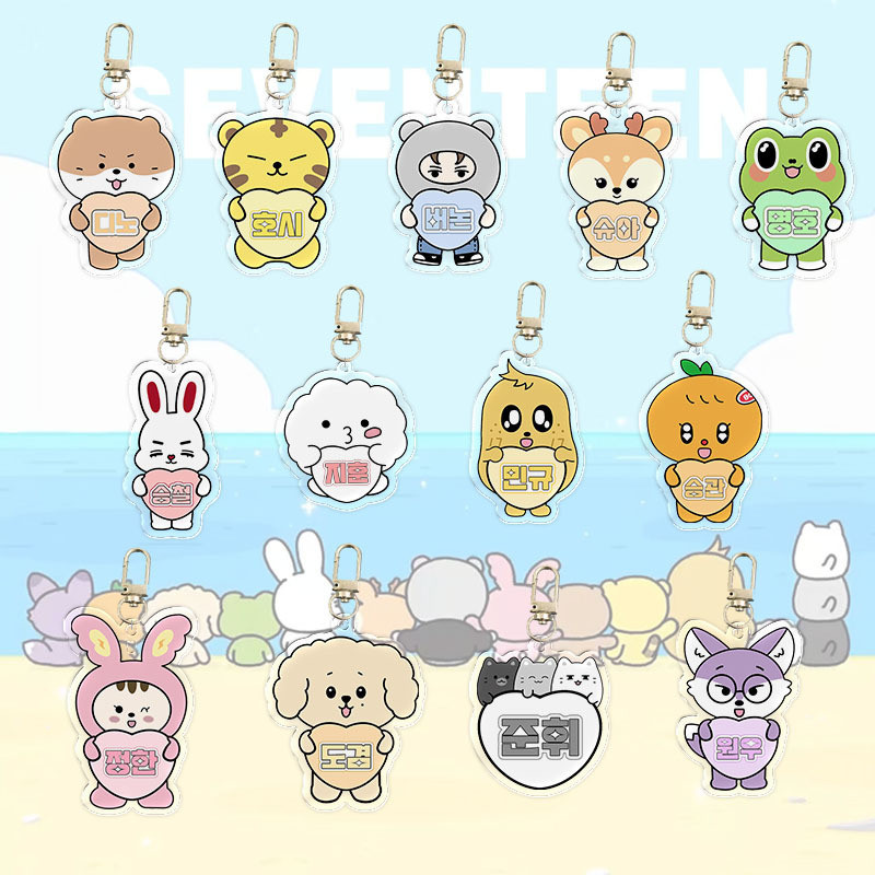 Kpop SVT Seventeen เดียวกันอะคริลิคใสพวงกุญแจกระเป๋า Charm