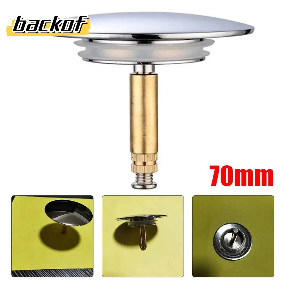 Backof 1 ชิ้นปลั๊กอ่างอาบน้ํา, Pop Up Waste Stopper จุกอาบน้ําทองเหลือง, ปรับ 70 มม.เท่านั้นซีลแบนห้องน้ําท่อระบายน้ํากรอง