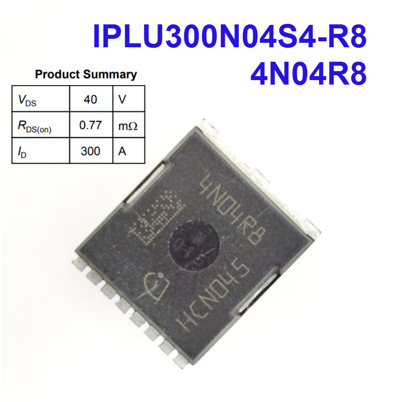 IPLU300N04S4-R8 4N04R8 40V, N-Ch, 0.77 mΩ max, Automotive MOSFET, TOLL, OptiMOS™-T2