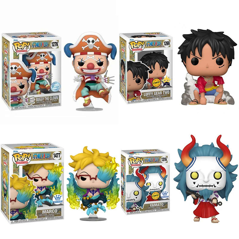 Funko POP One Piece Buggy the Clown 1276# Marco 1477# Yamato 1316# Red Hawk Luffy 1273# Action Figur