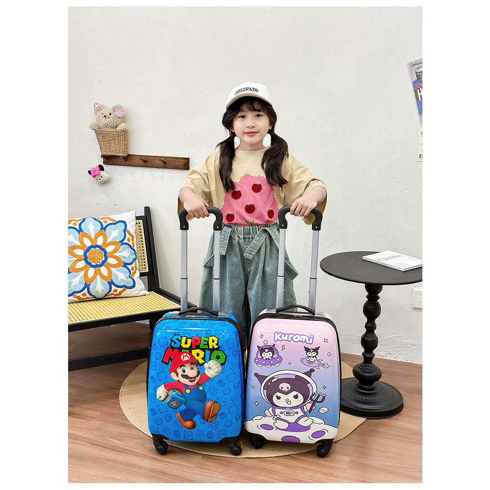 SANRIO กรณีรถเข็นเด็ก ซานริโอ กระเป๋าเดินทางการ์ตูน คุโรมิ กล่องการ์ตูนน่ารักกล่องของขวัญ มาริโอ รถเข็น กรณี