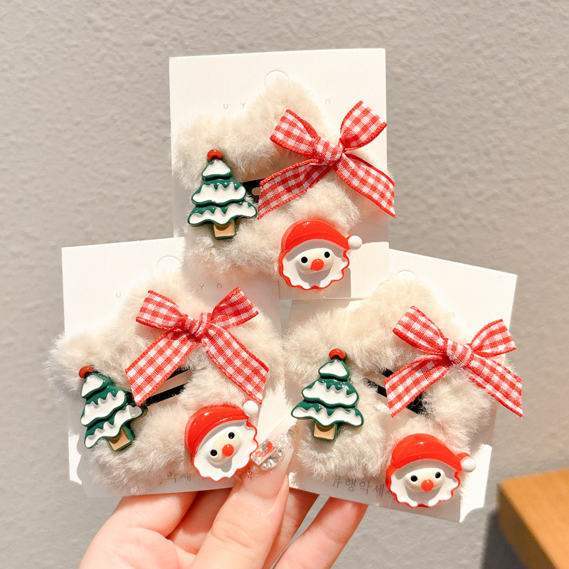 คริสต์มาสกิ๊บติดผมดาวตุ๊กตาน่ารักสําหรับผู้หญิงใหม่ฤดูใบไม้ร่วงฤดูหนาวเครื่องประดับผม