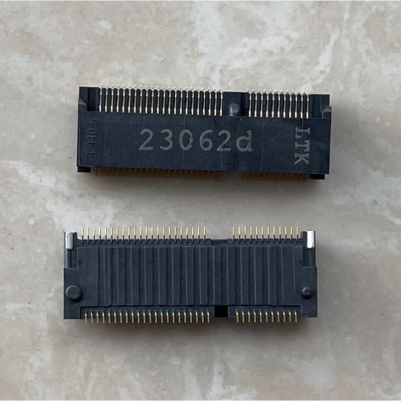 1pcs M.2 E-KEY SSD Connector Slot 67P NGFF Board E ประเภท Solid State Drive M2 ที่นั่ง H5.0