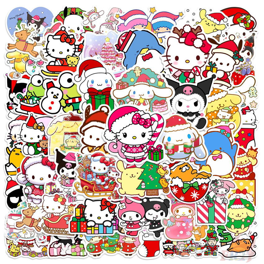 สุขสันต์วันคริสต์มาส . สติ๊กเกอร์ Sanrio Series 01 ตลก 50 ชิ้น/เซ็ต DIY แฟชั่นสติ๊กเกอร์ Doodle กันน้ํา