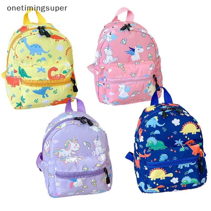 Onetimingsuper เด็กการ์ตูนไดโนเสาร์ Unicorn กระเป๋าเป้สะพายหลังสําหรับวัยรุ่นน่ารักโรงเรียนอนุบาลกระเป๋านักเรียนกันน้ํากระเป๋าหนังสือชายหญิงสัตว์กระเป๋า OTP