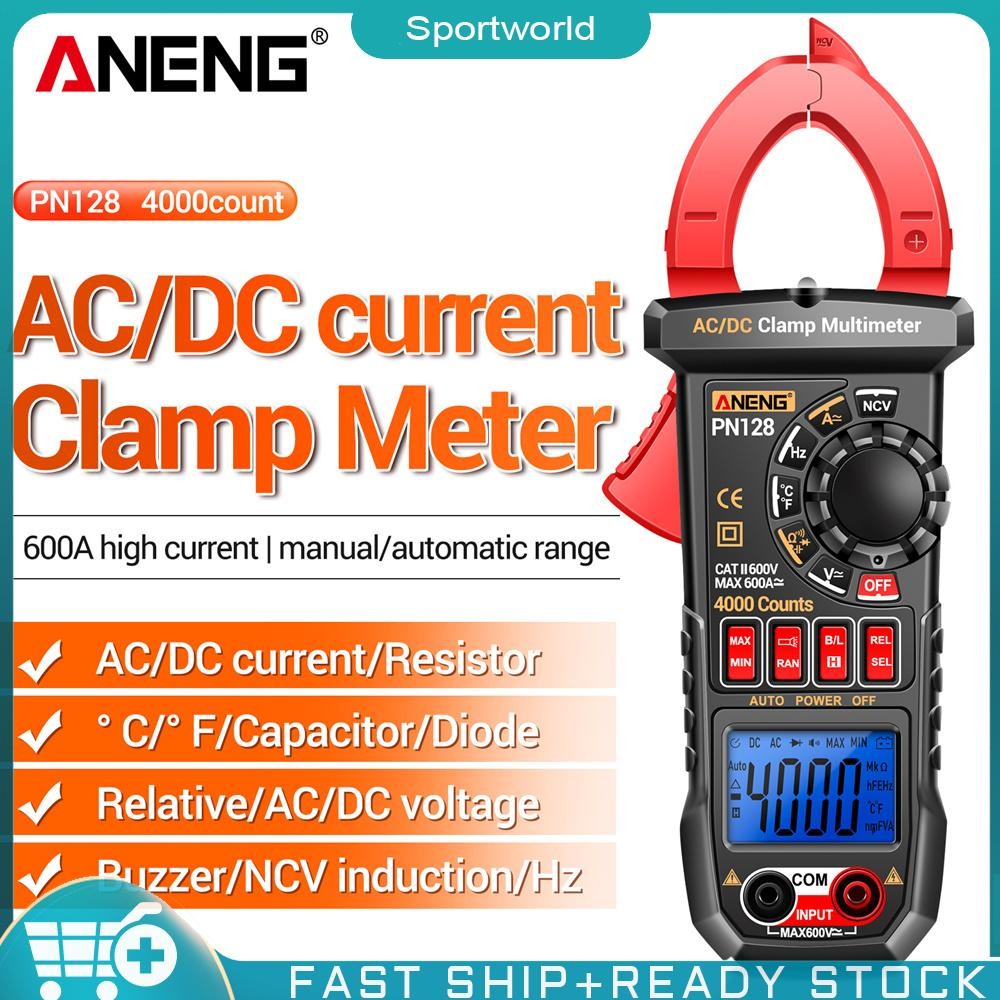 แคลมป์หน้าจอ  Aneng PN128 NCV มัลติมิเตอร์  แคลมป์มัลติมิเตอร์ดิจิทัล  Digital Clamp Meter  4000 นับหน้าจอ True RMS เครื่องตรวจจับแรงดันไฟฟ้า เครื่องมือไฟฟ้า