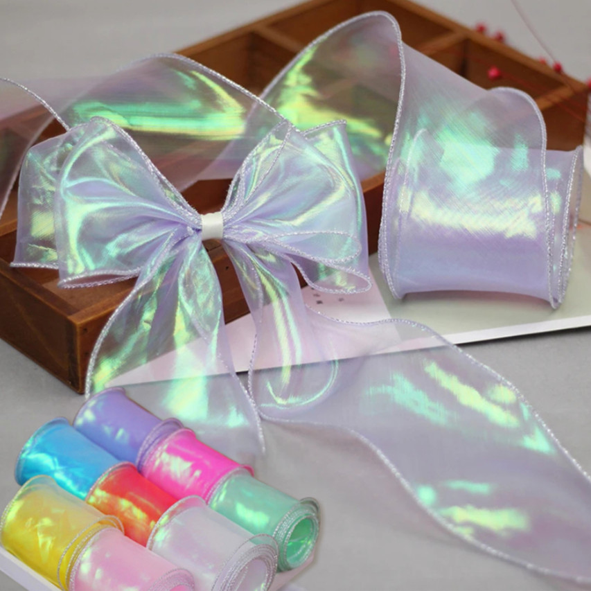 9m/ม้วนริบบิ้นแต่งงานเส้นด้ายของขวัญเทปสําหรับบรรจุภัณฑ์ดอกไม้ Organza ริบบิ้นแบบมีสายสําหรับวันแม่ตกแต่งคริสต์มาส