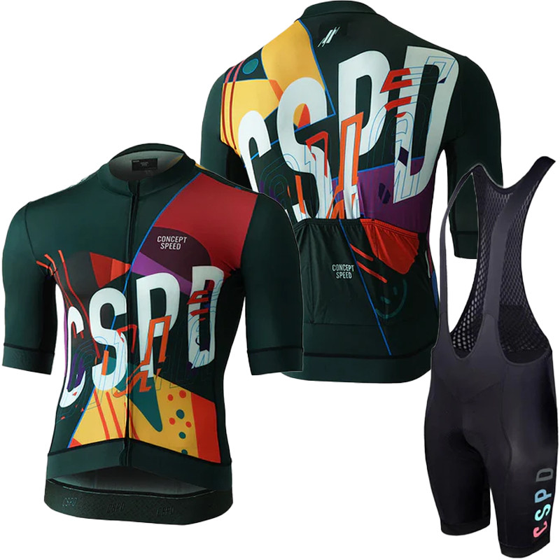 Man ขี่จักรยานชุดมืออาชีพเสื้อ CSPD Bib Tricuta เสื้อสมบูรณ์ 2024 Mtb กางเกงผู้ชายเจลเสื้อผ้าแจ็คเก็