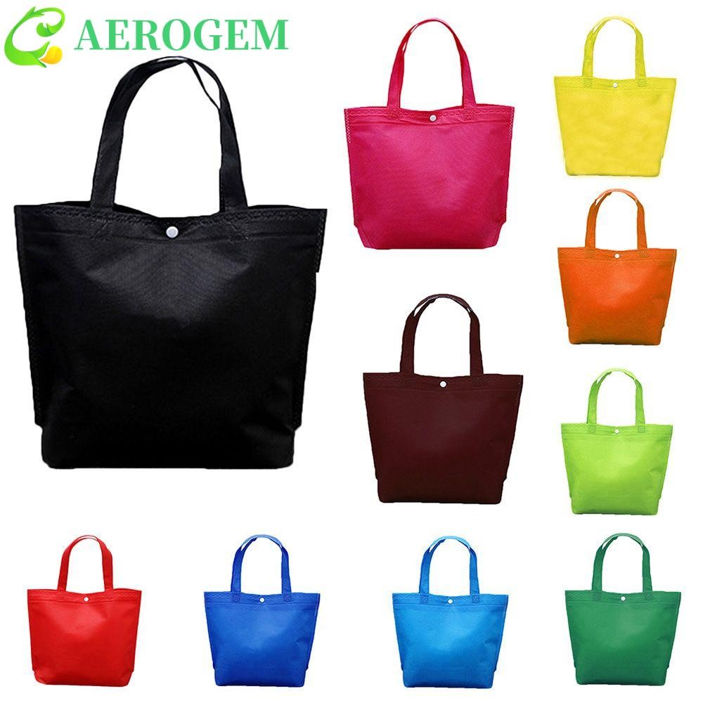 Aerogem กระเป๋าช้อปปิ้งขนาดใหญ่ความจุแบบพกพาผู้หญิงของขวัญ Non-ทอผ้า Eco Reusable กระเป๋าถือพับได้