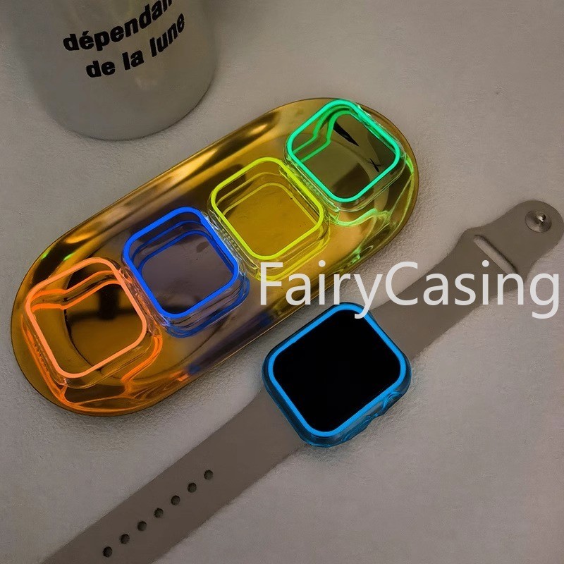 Luminous สําหรับ Apple Watch 46 มม.42 มม.Series 10 Ultra 2 49 มม.45 มม.44 มม.41 มม.40 มม.P PC กันชนก