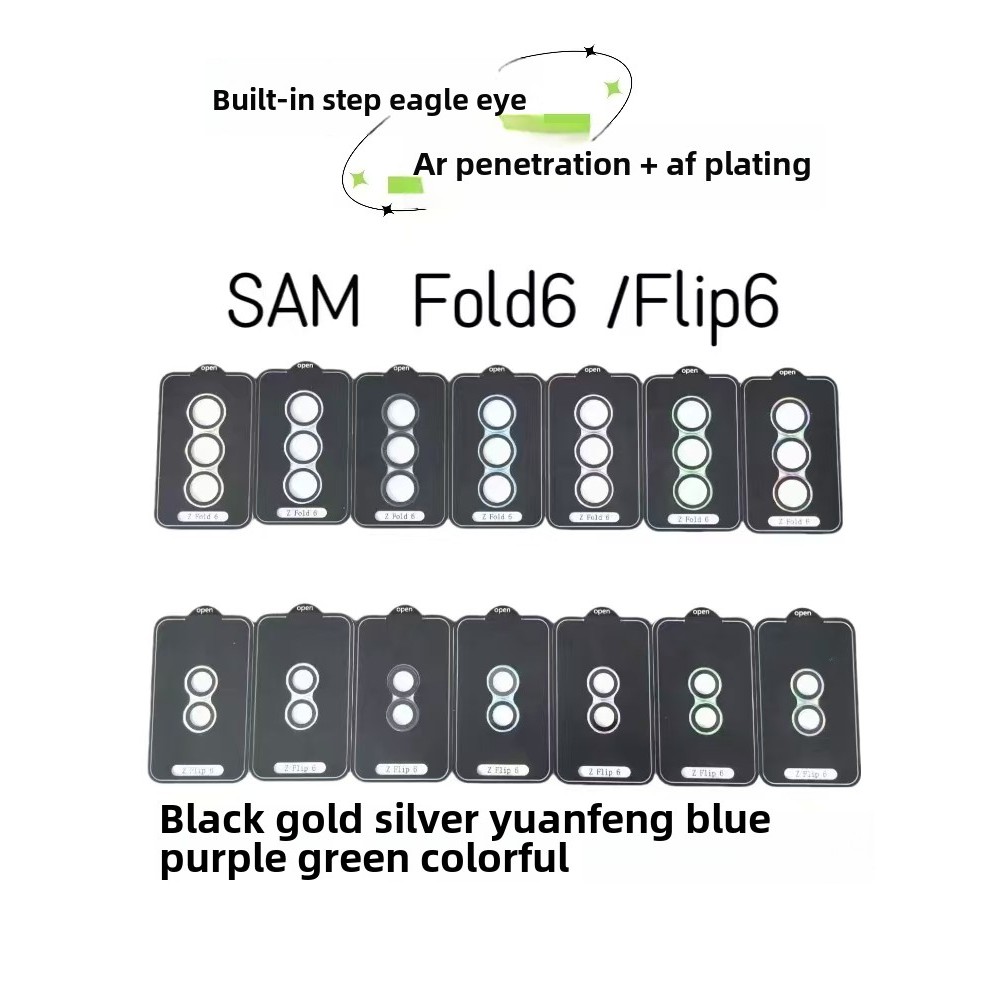 ตัวป้องกันเลนส์กล้องสําหรับ Samsung Z Fold6 Flip6 โลหะผสมโลหะและกระจกนิรภัยป้องกันความคุ้มครองเต็มรูปแบบ AntiScratch
