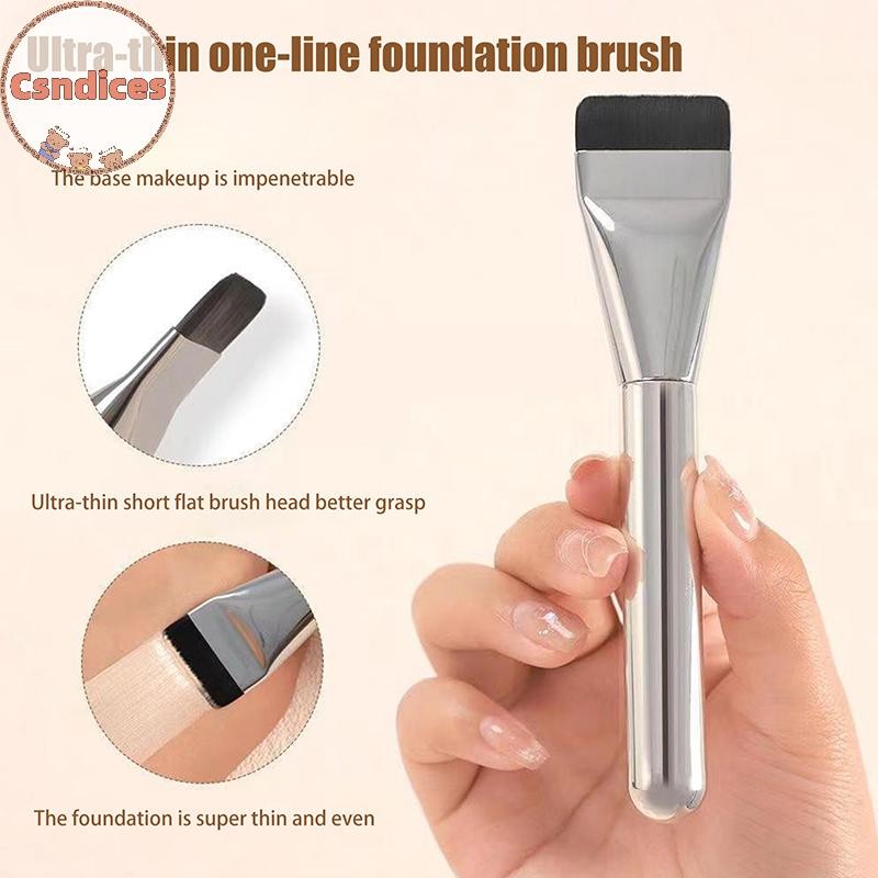 Csndices Straight Foundation Make-up Brush Flat Head Light คอนซีลเลอร์หลอดอลูมิเนียม Handle เครื่องมือแต่งหน้า TH