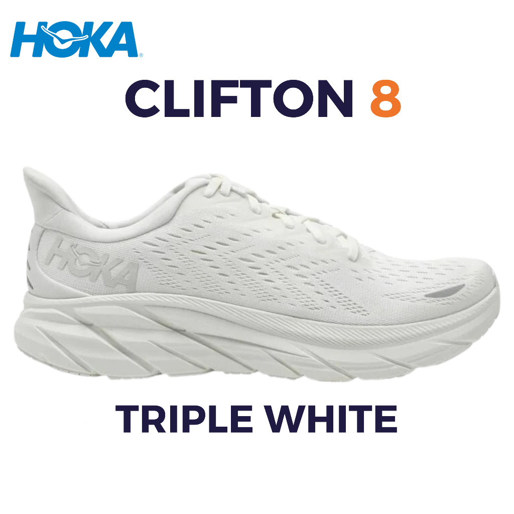 Hoka ONE clifton 8 Size36-45สีขาวรองเท้าวิ่ง ueox