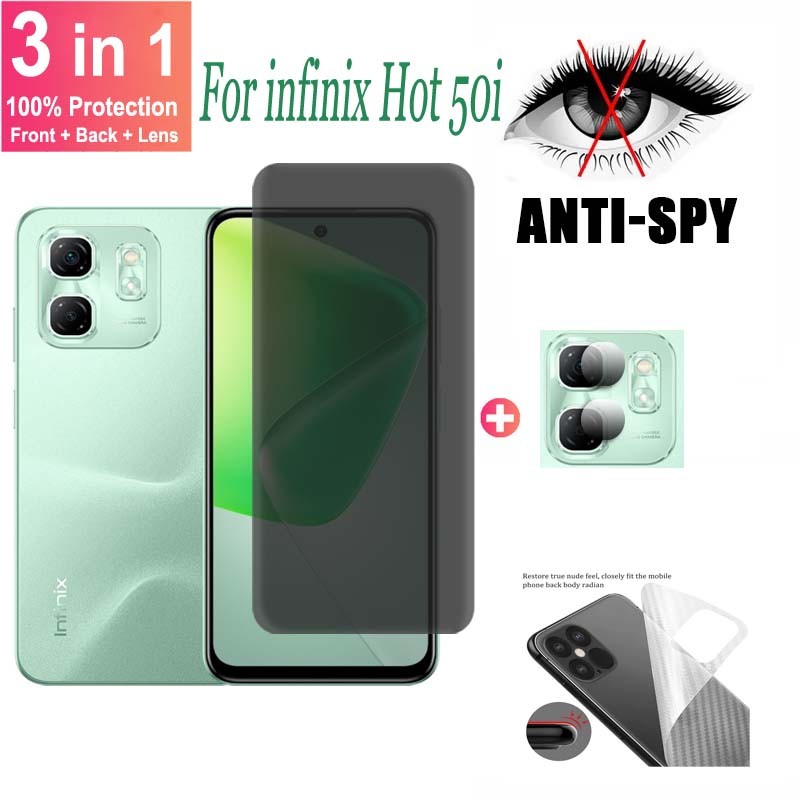 ฟิล์มความเป็นส่วนตัวสําหรับinfinix Hot 50i Anti-Spyป้องกันหน้าจอสําหรับInfinix Hot 50i 40 30i 50 40 30 Pro 30 Play NFCฟิล์มกล้องเลนส์Protector