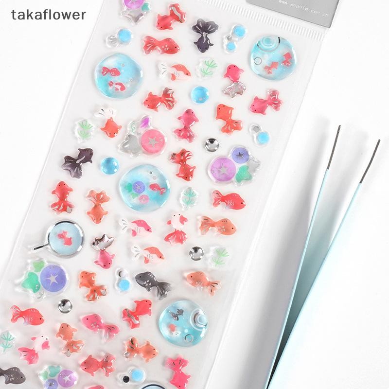 ทาคาฟลาวเวอร์ ญี่ปุ่นปลาทองอีพ็อกซี่คริสตัลกาวสติกเกอร์เคสโทรศัพท์สติกเกอร์ไดอารี่โน๊ตบุ๊คตกแต่งของขวัญสร้างสรรค์ใหม่