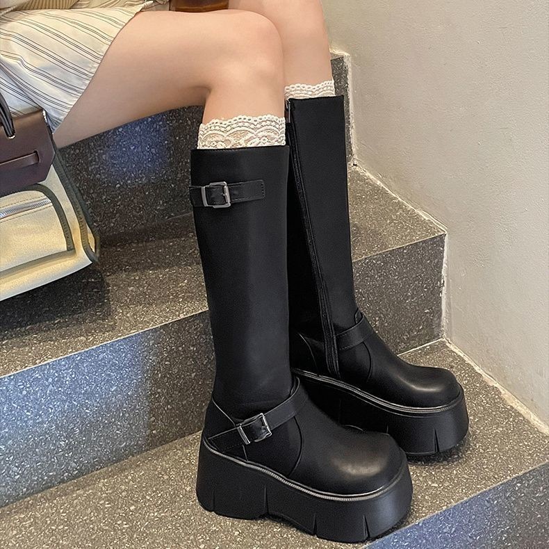 เทรนด์ Mi Mid-Tube Boots Snow Boots Casual Students Beach Anti-Tube