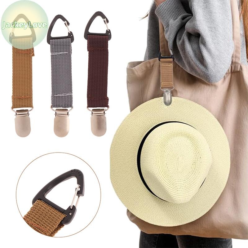 Jackeylovezz 1PC ถุงมืออเนกประสงค์ Organizer Outdoor Travel หมวกฟางคลิปแบบพกพาหมวก Companion กระเป๋าคลิป DIY อุปกรณ์เสริม TH