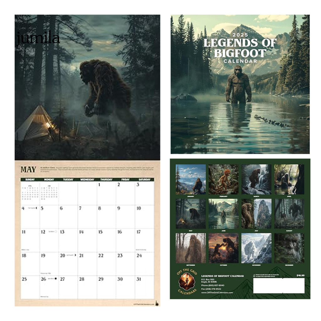 [JU] ปฏิทิน Sasquatch 2025 ปฏิทินตํานาน Sasquatch ปฏิทินติดผนัง Mythical Sasquatch Planner รายเดือนส