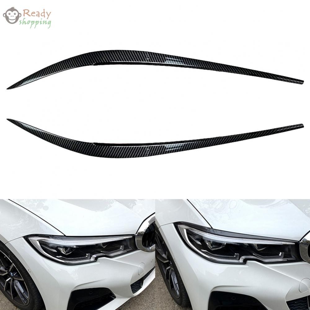 สําหรับ BMW 3 Series G20 19-22 330i M340i REAL CARBON FIBER HEADLIGHT COVER EYE LID