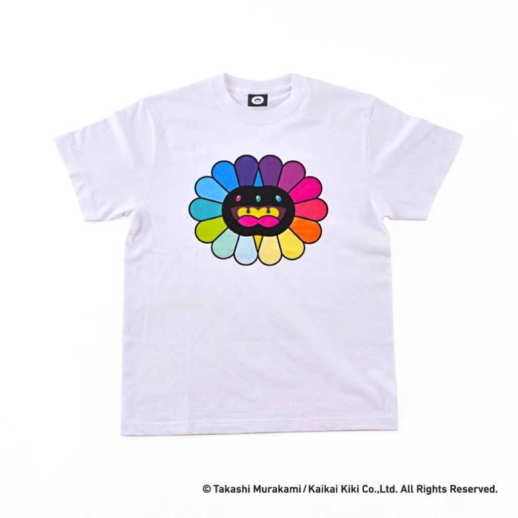 ญี่ปุ่น Takashi Murakami เสื้อยืดผ้าฝ้ายแขนสั้นดอกทานตะวันสีสันสดใส