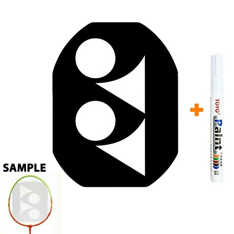 Yonex Racket Logo Card Tennis Mark Stencil Board String Logo + ปากกามาร์กเกอร์สีขาว 1x