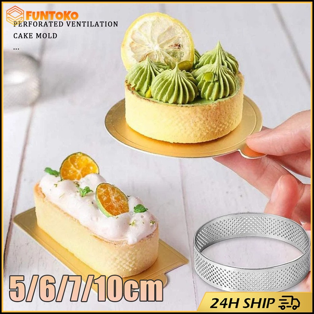 สินค้ามีคุณภาพ แม่พิมพ์สแตนเลสทรงกลม แบบรู 6ซม.7ซม.10ซม.Tart Ring พิมพ์วงแหวนกรุทาร์ต