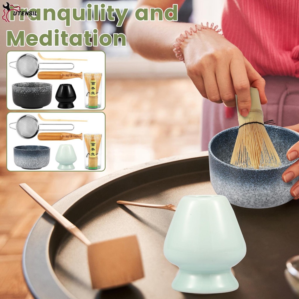 7 ชิ้น Matcha Whisk Set Complete Matcha ทําชุดชามเซรามิค Matcha Whisk เซรามิค Whisk สําหรับชาคนรัก SHOPSBC0697