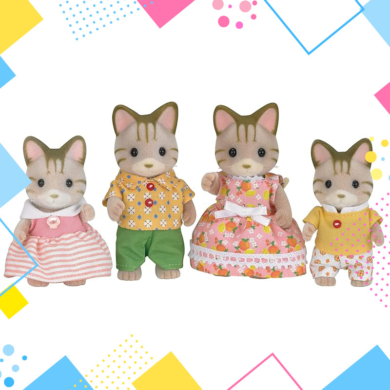 Sylvanian Families Striped Cat Family