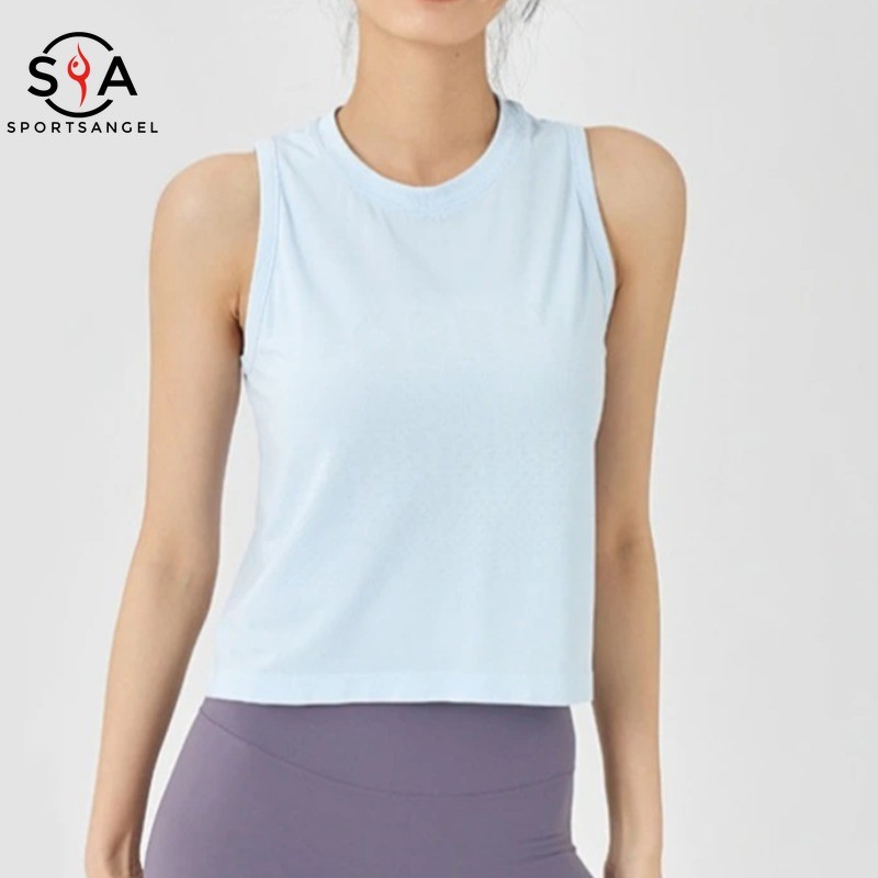 Sportangelsports เสื้อกั๊กแขนกุดดูดซับเหงื่อแห้งเร็ววิ่งโยคะ