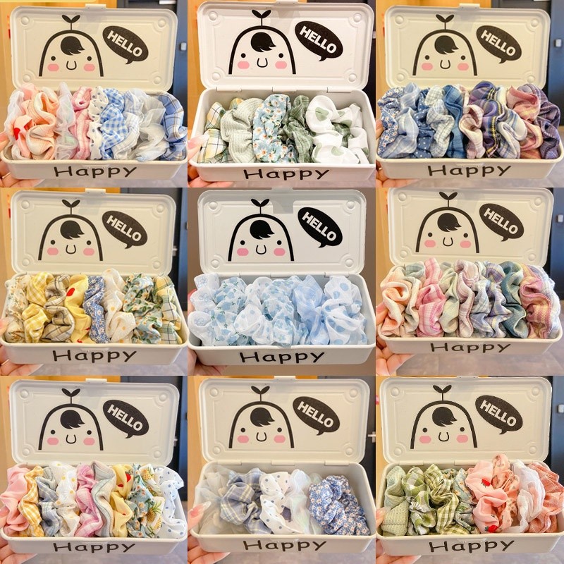 10 ชิ้น/ฤดูร้อนไส้กรอกเกาหลี Scrunchies ชุดผมหางม้าผมวงกลม Ins หัวเชือกใหม่ผม Tie เด็กหนังหญิง Tie Head สําหรับผู้หญิง