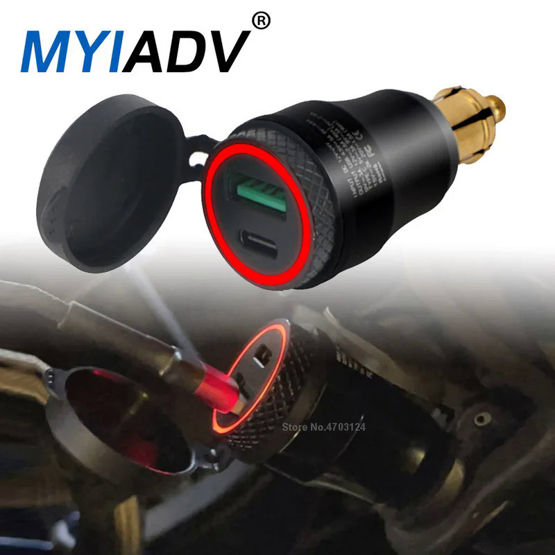 Y Motorcycle Quick Charger 3.0 USB & Type C DIN Hella Plug Socket Power Adapter For BMW R1200GS R125