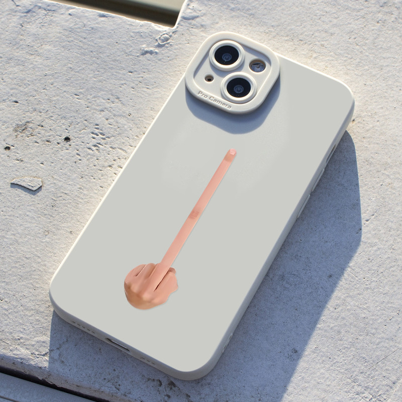 🔥GOOD🔥ใช้ได้กับ IPHONE 11 14 12 13 15 Pro MAX 14 15 7 Plus XR XSMAX เคสโทรศัพท์มือถือ TPU กันกระแทกด้วยท่าทางนิ้วกลางตลก