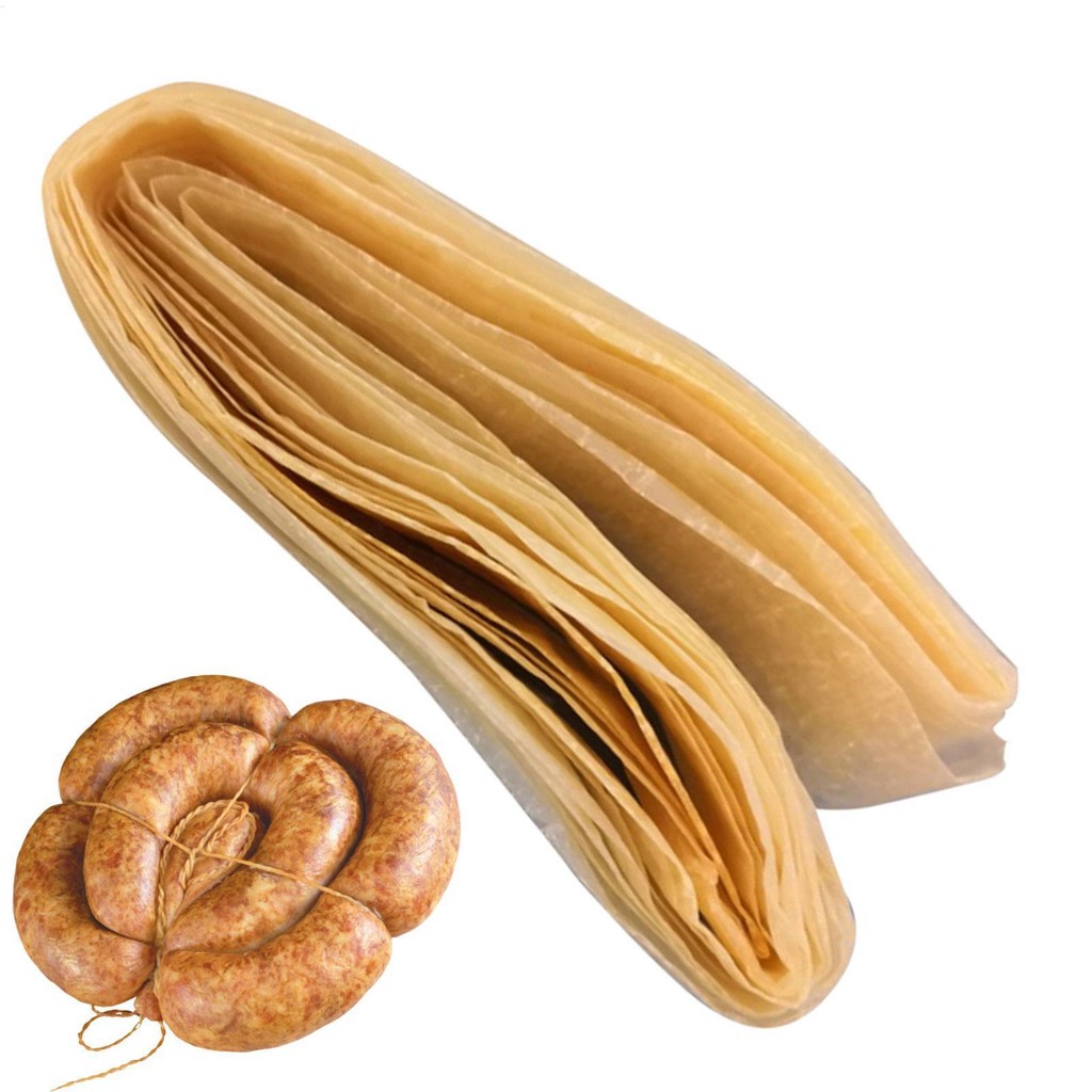 ปลอกกินได้สําหรับไส้กรอก 5 มม.* 8 M 2 ชั้นแห้งกินได้ไส้กรอกปลอกไส้กรอกคอลลาเจนปลอกไส้กรอกสําหรับไส้ก