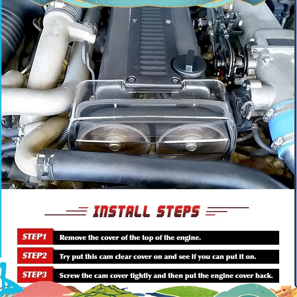 ฝาครอบสายพานไทม์มิ่งเกียร์แบบใสสําหรับ Toyota Supra 1Jz Soarer 86-96