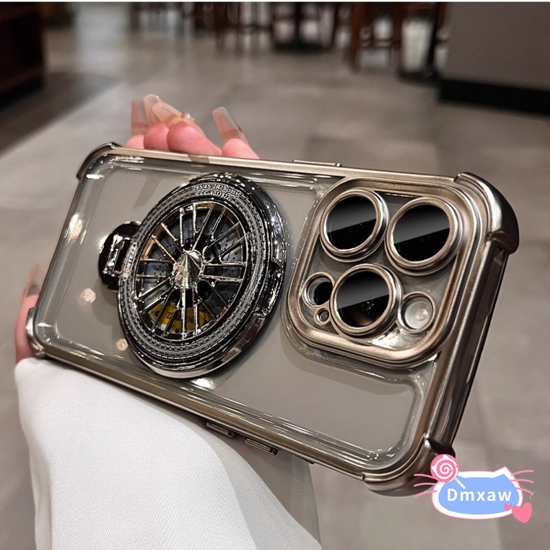 แฟชั่นหมุน Gyro Stand เคสกันกระแทกสําหรับ Xiaomi 17 Pro Max 15T Pro Xiaomi15T Xiaomi15TPro ปลอกโปร่ง