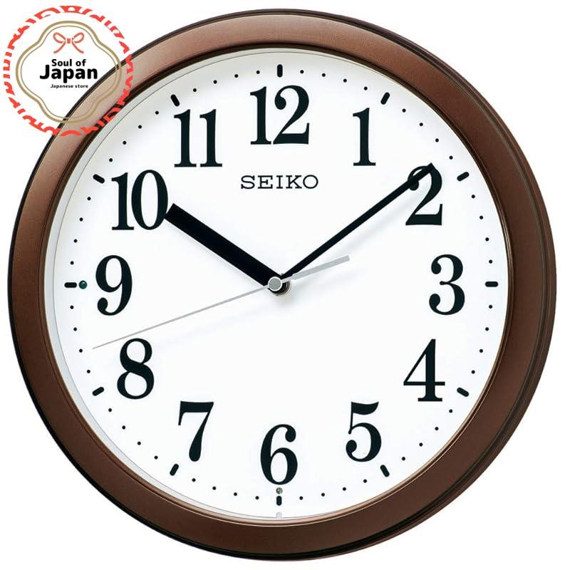 Seiko Clock BC416B - Seiko Clock wall clock radio clock analog compact size tea metallic diameter 28