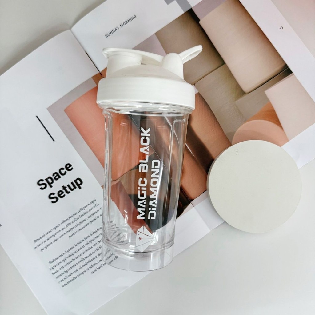 มายากล สีดําเพชรปั่นถ้วยทนอุณหภูมิสูงที่มีขนาดฟิตเนสผู้ชายผู้หญิงผู้ใหญ่อาหารทดแทนกวนกีฬาแบบพกพาถ้วย